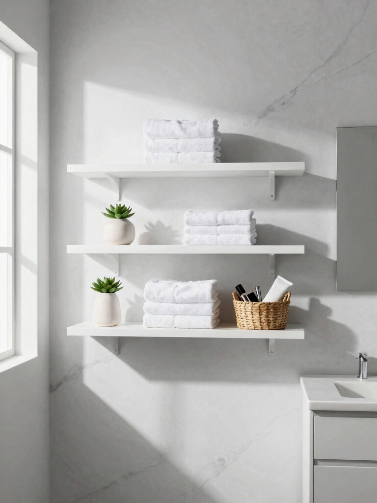 airy floating shelf storage