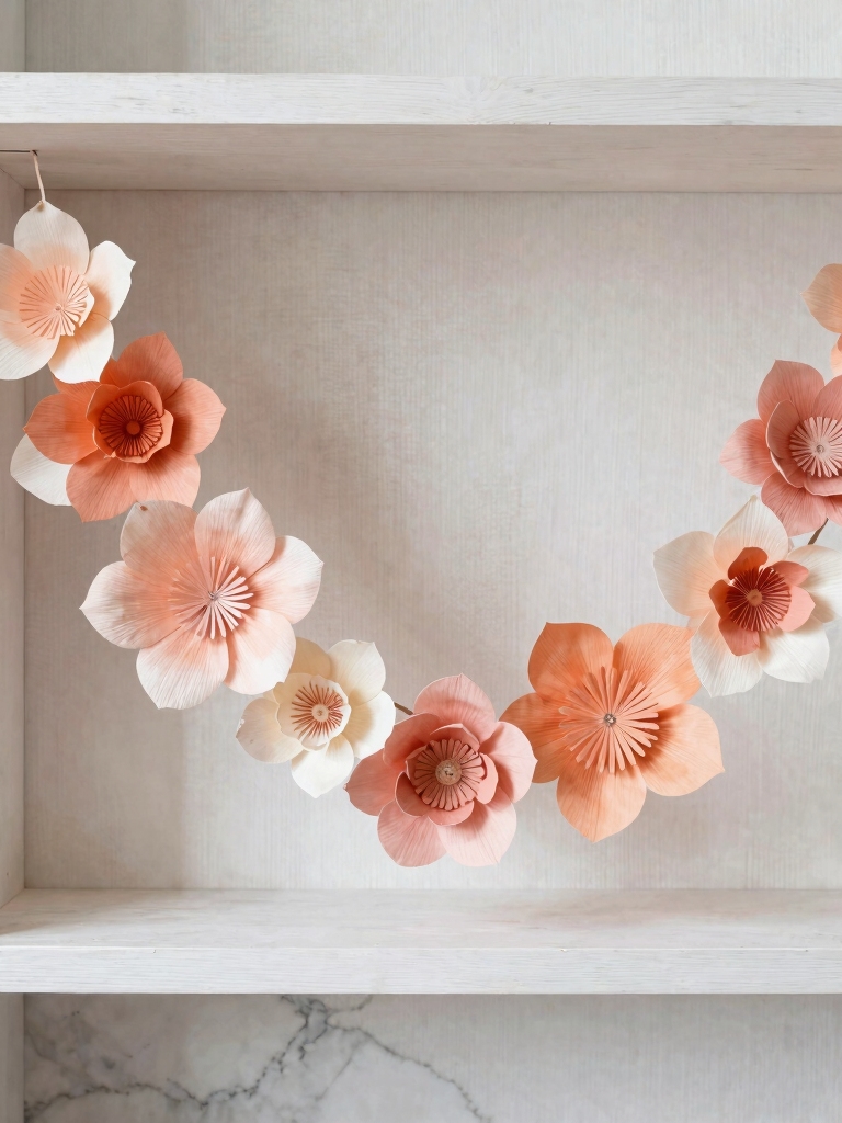 blooming paper flower garland