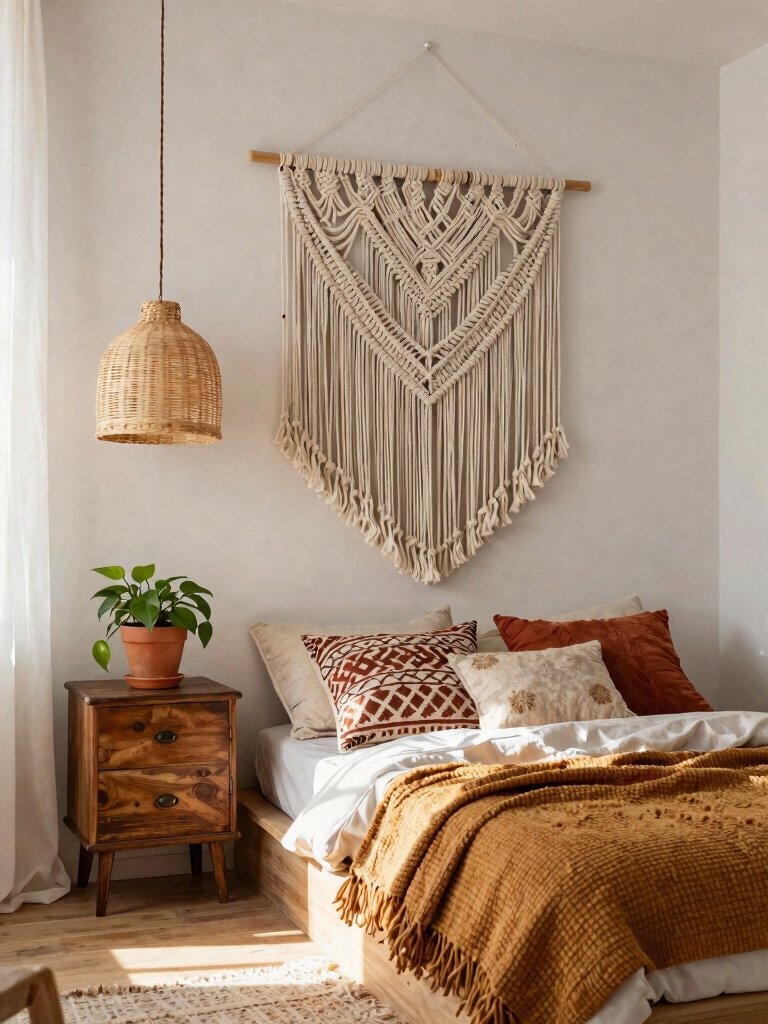 boho wall hanging transformation