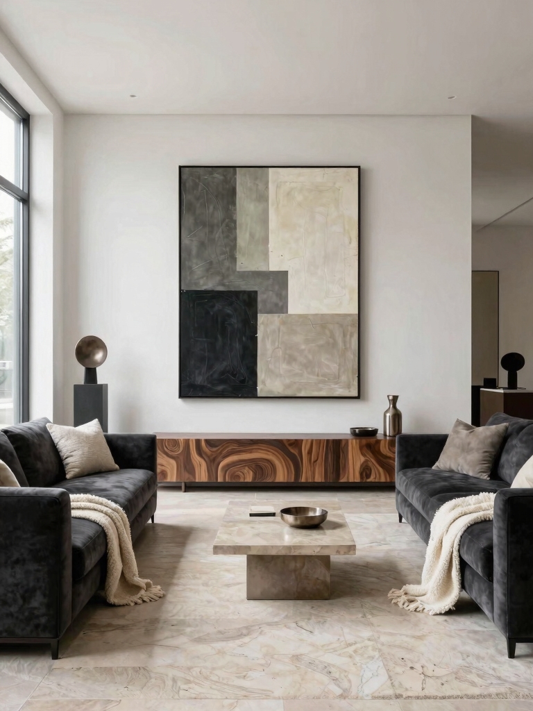 bold artwork enhances focal point