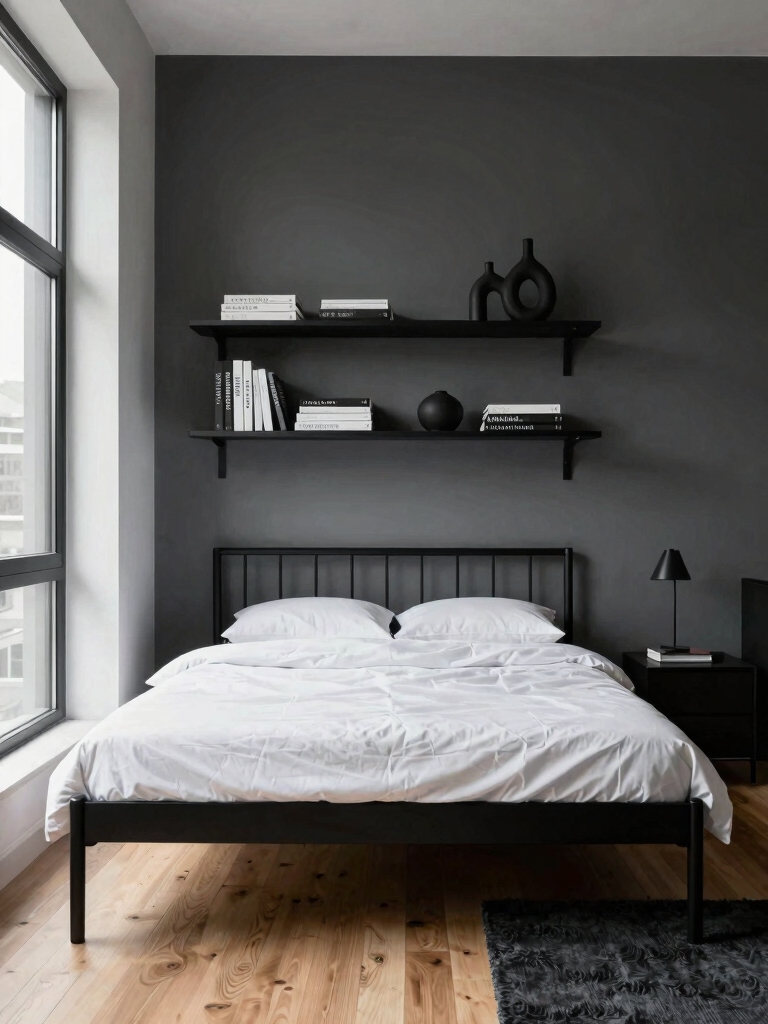 bold black dorm decor