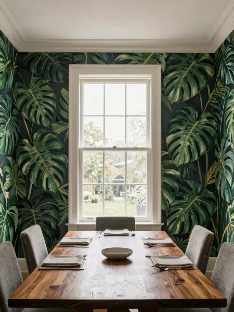 bold botanical wallpaper tips