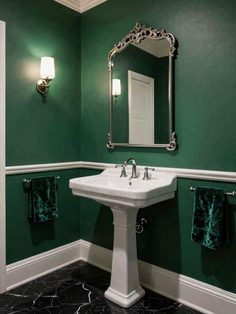 bold colors for powder rooms