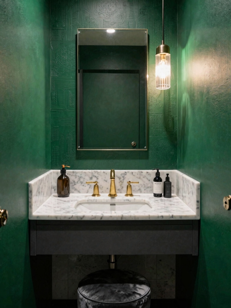 bold colors for powder rooms