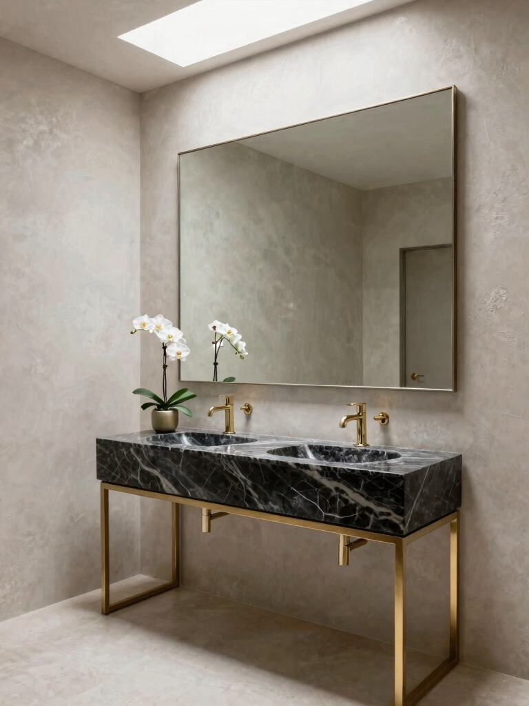 bold design in powder room