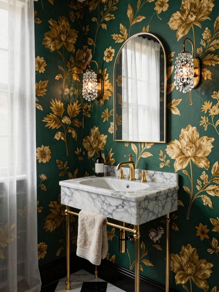bold floral wallpaper elegance