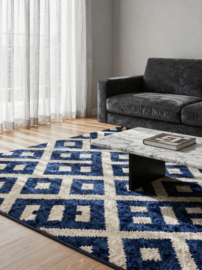 bold rug defines space
