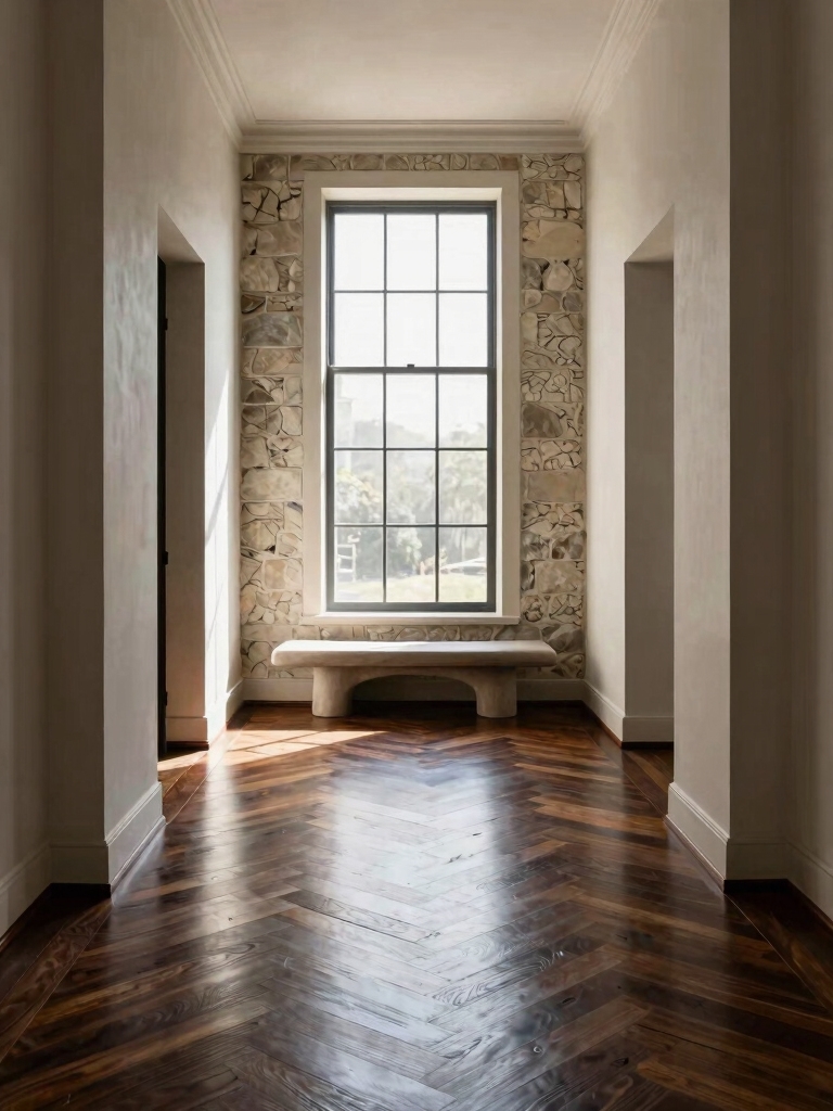 bold rugs enhance entryway