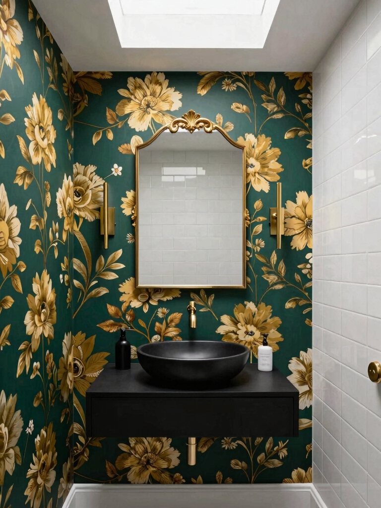 bold wallpaper for powder rooms