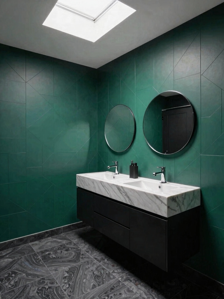 bold wallpaper transforms powder room