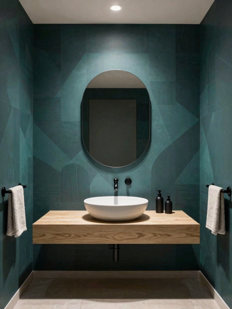 bold wallpaper transforms powder rooms