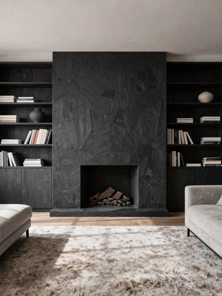 budget friendly plywood fireplace
