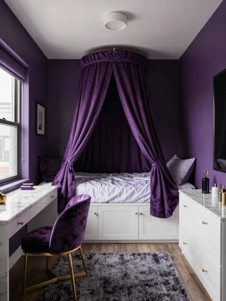 calming purple for small spaces