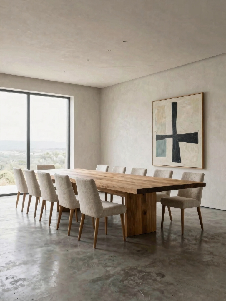 centralized dining table arrangement