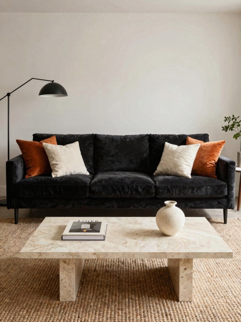 chic black couch decor