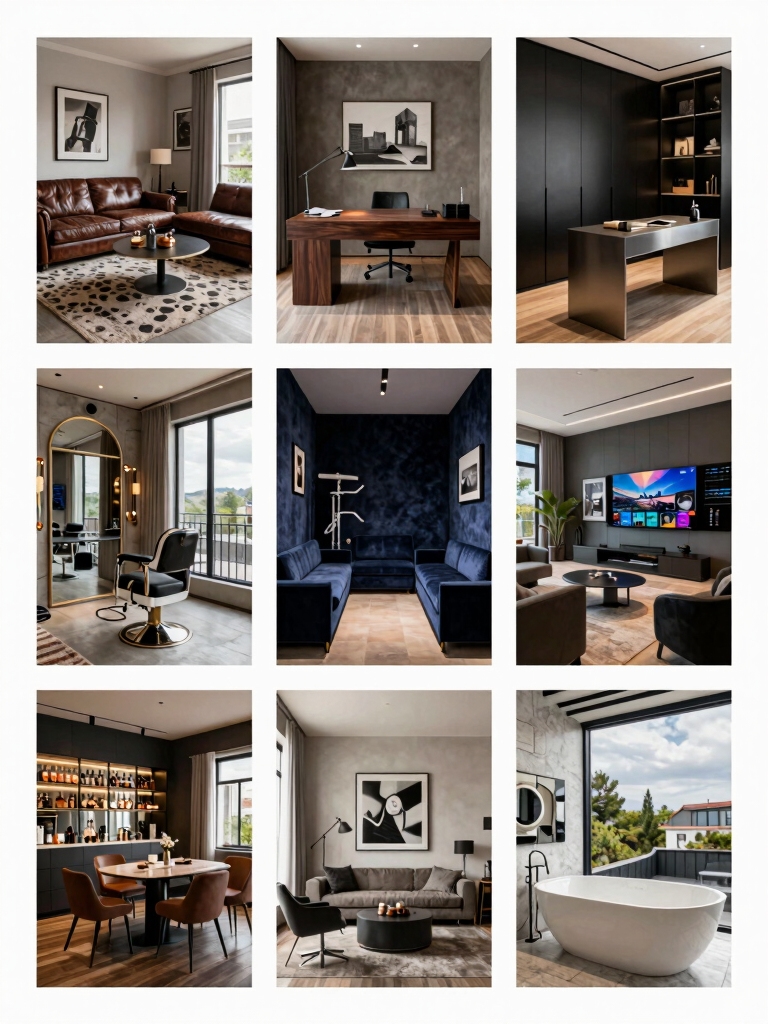 chic masculine room designs