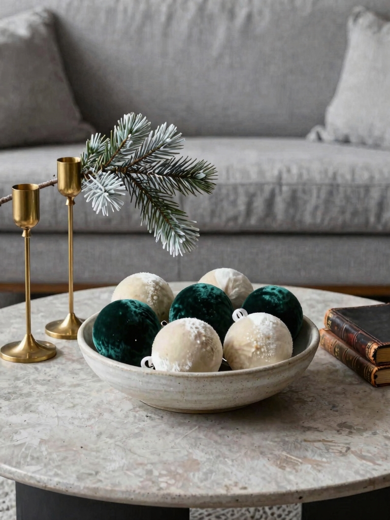 christmas coffee table vignette