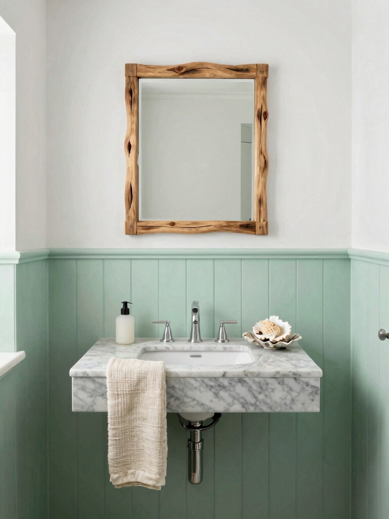 coastal wainscoting in hues