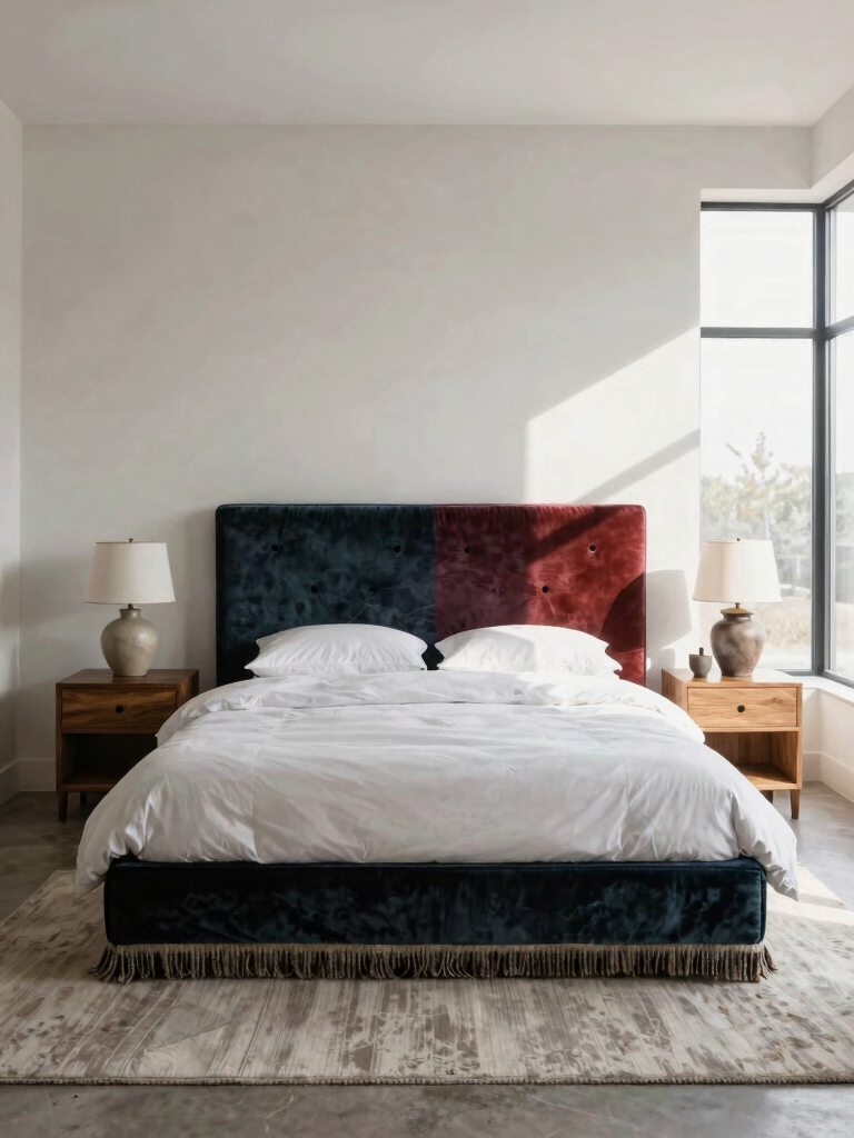 colorful headboard inviting retreat
