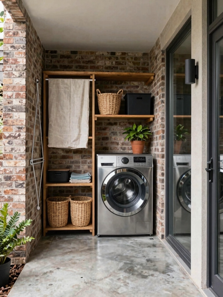 compact outdoor laundry design