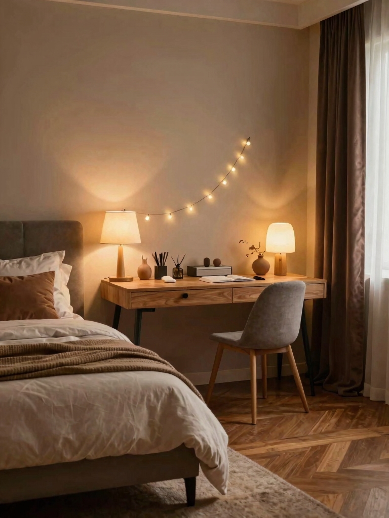 cozy adjustable lighting ambiance