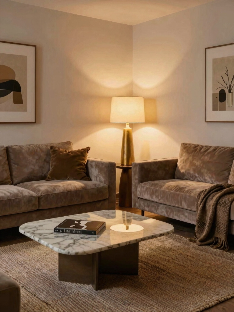 cozy ambient lighting layers