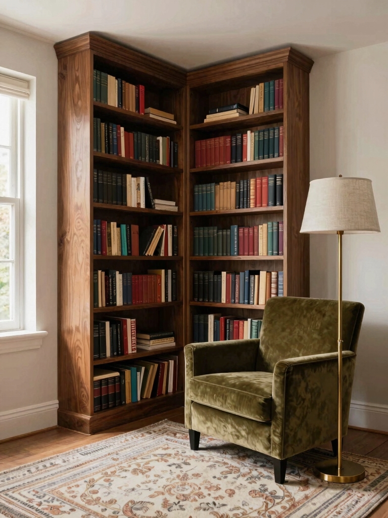 cozy corner library setup