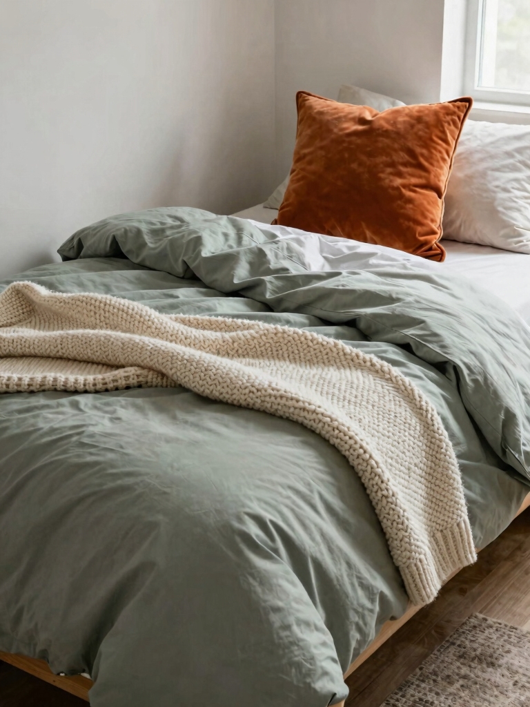 cozy dorm room textiles