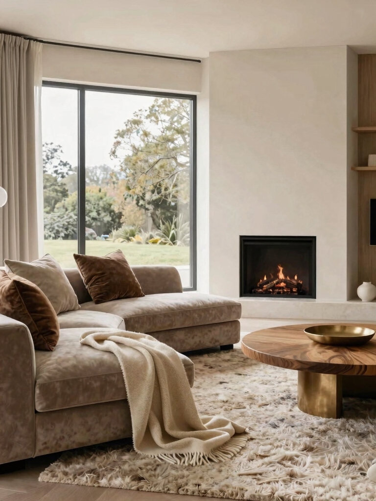 cozy layered fabric textures