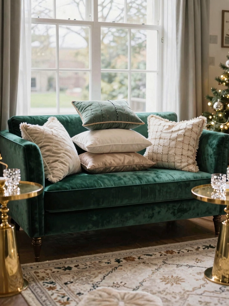 cozy layered pillow arrangement