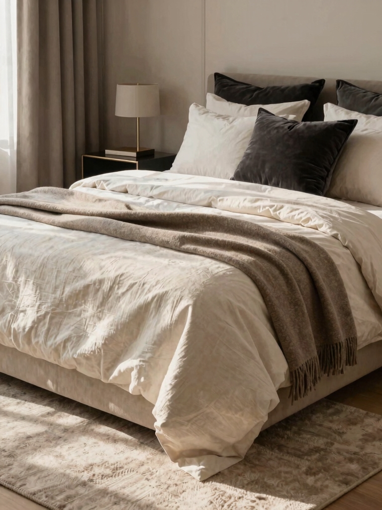 cozy layered textiles palette