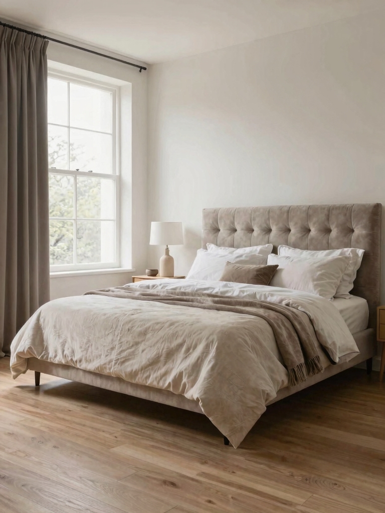 cozy light organized bedroom