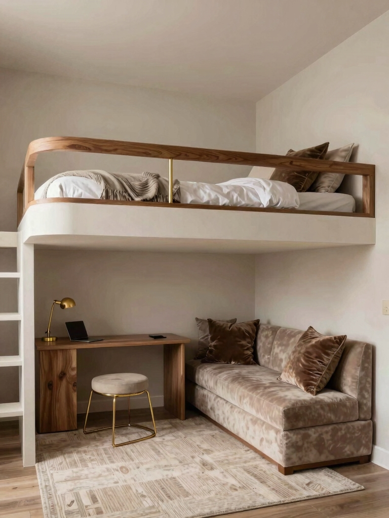 cozy lounge beneath loft