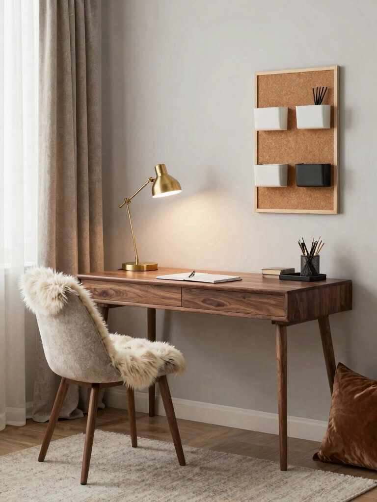 cozy organized study nook