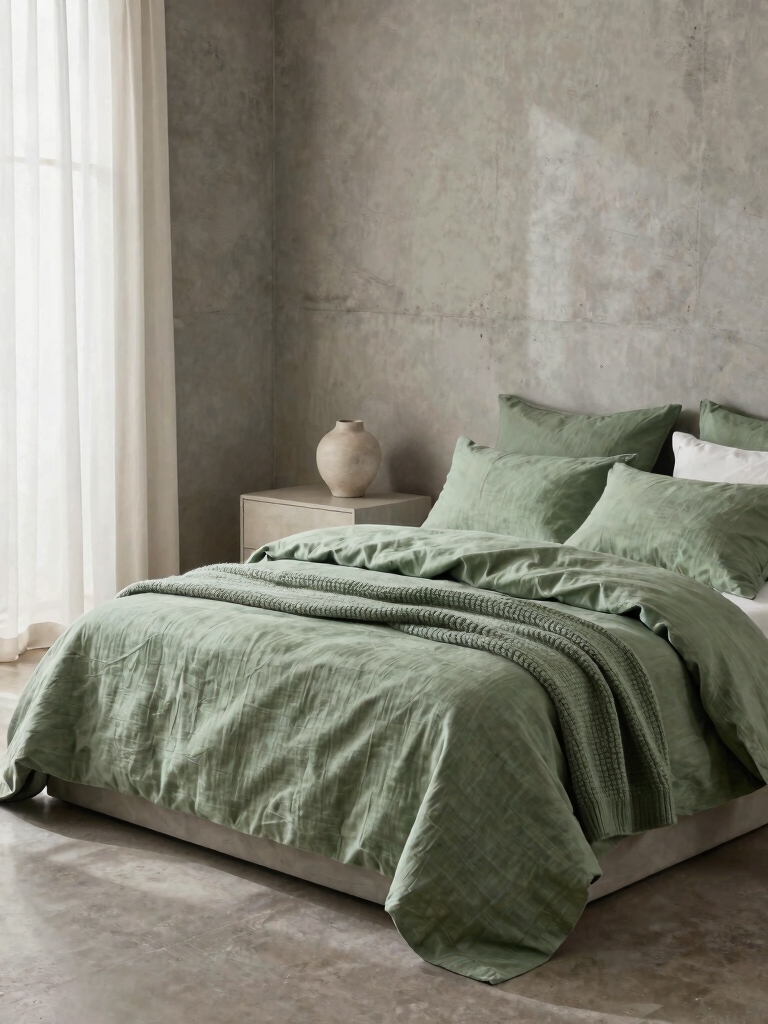 cozy sage green bedding
