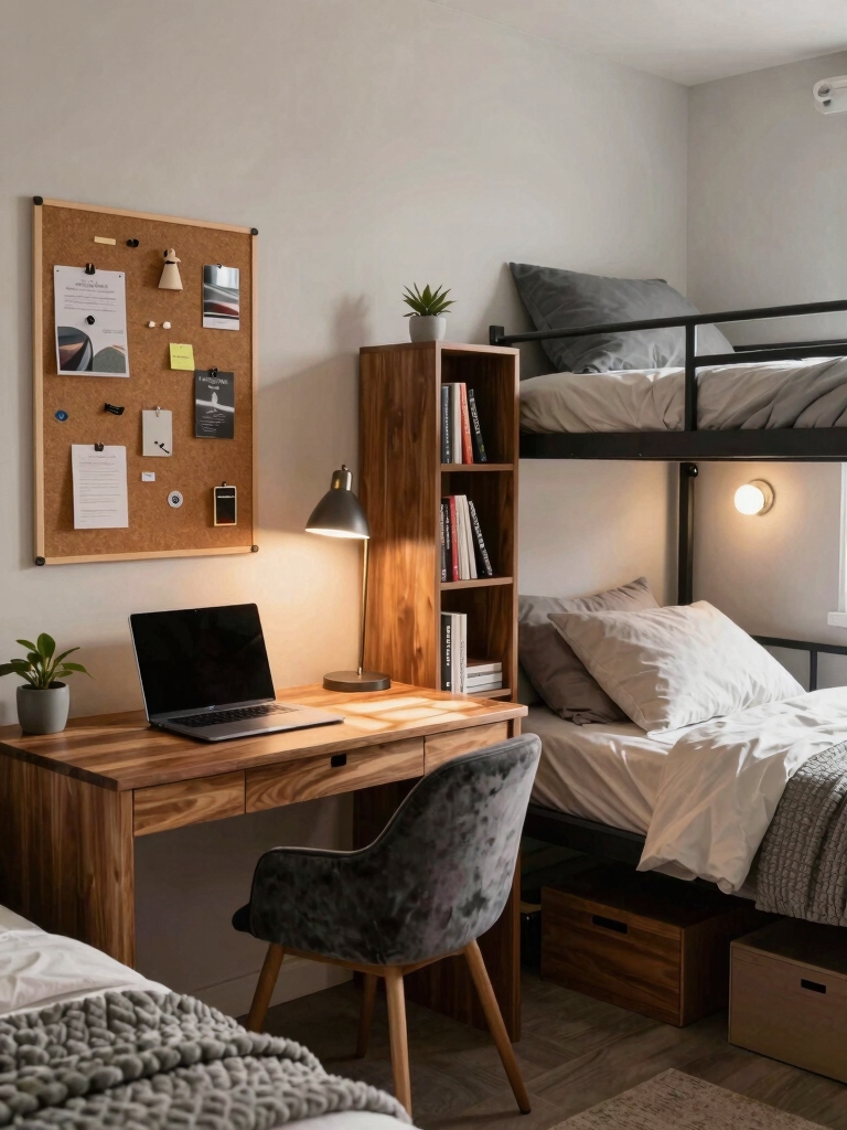 cozy study and sleep zones