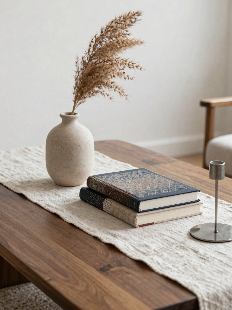 cozy vignette with textures