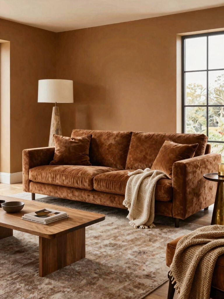 cozy warm caramel interiors