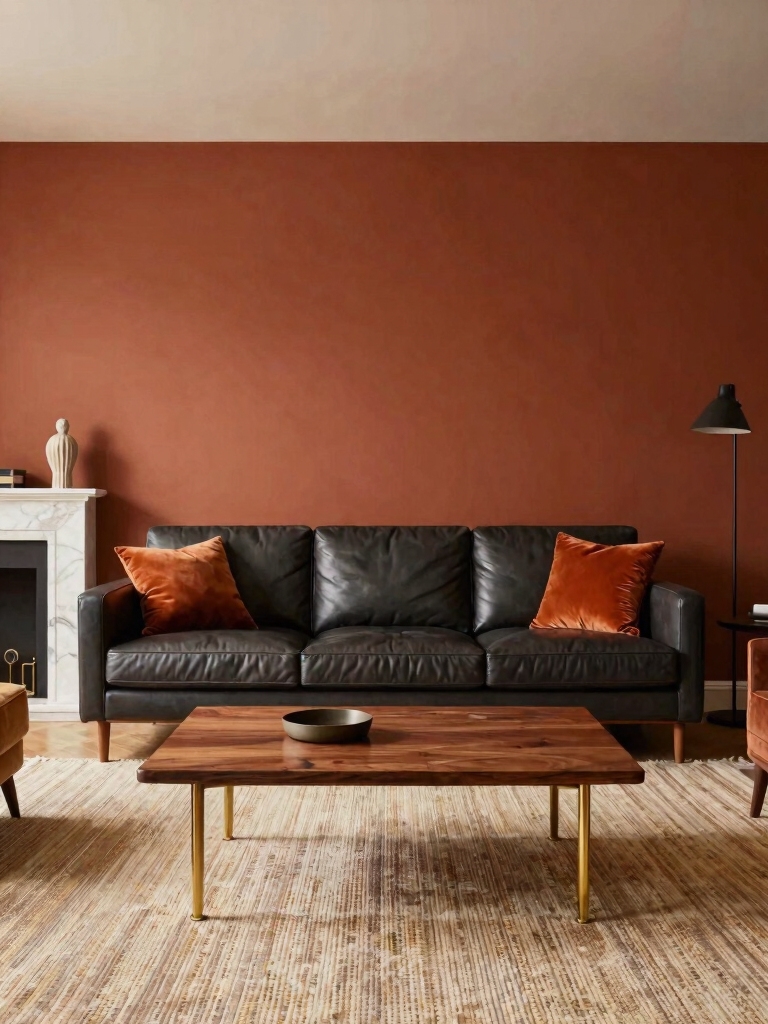 cozy warm terracotta living