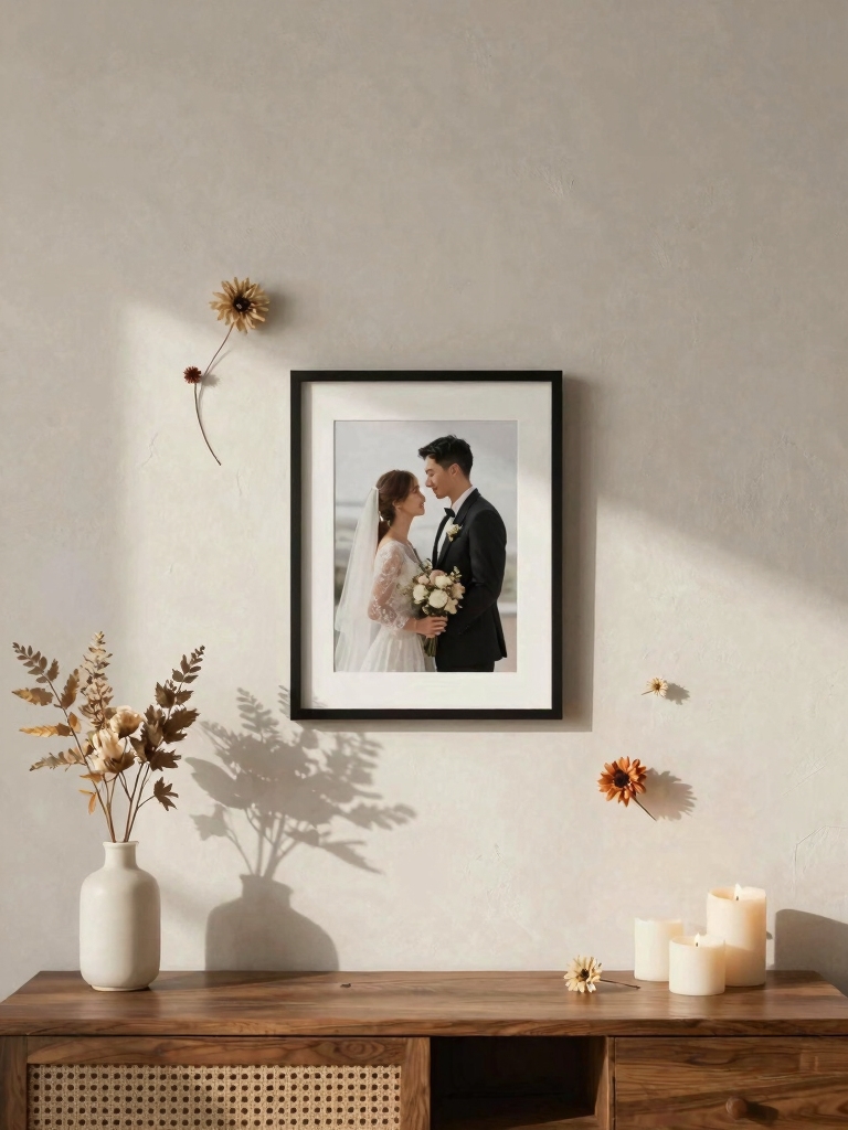 creative anniversary photo wall