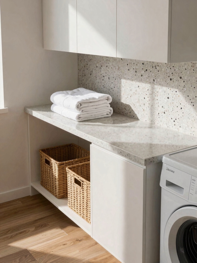 deep countertop laundry shelf