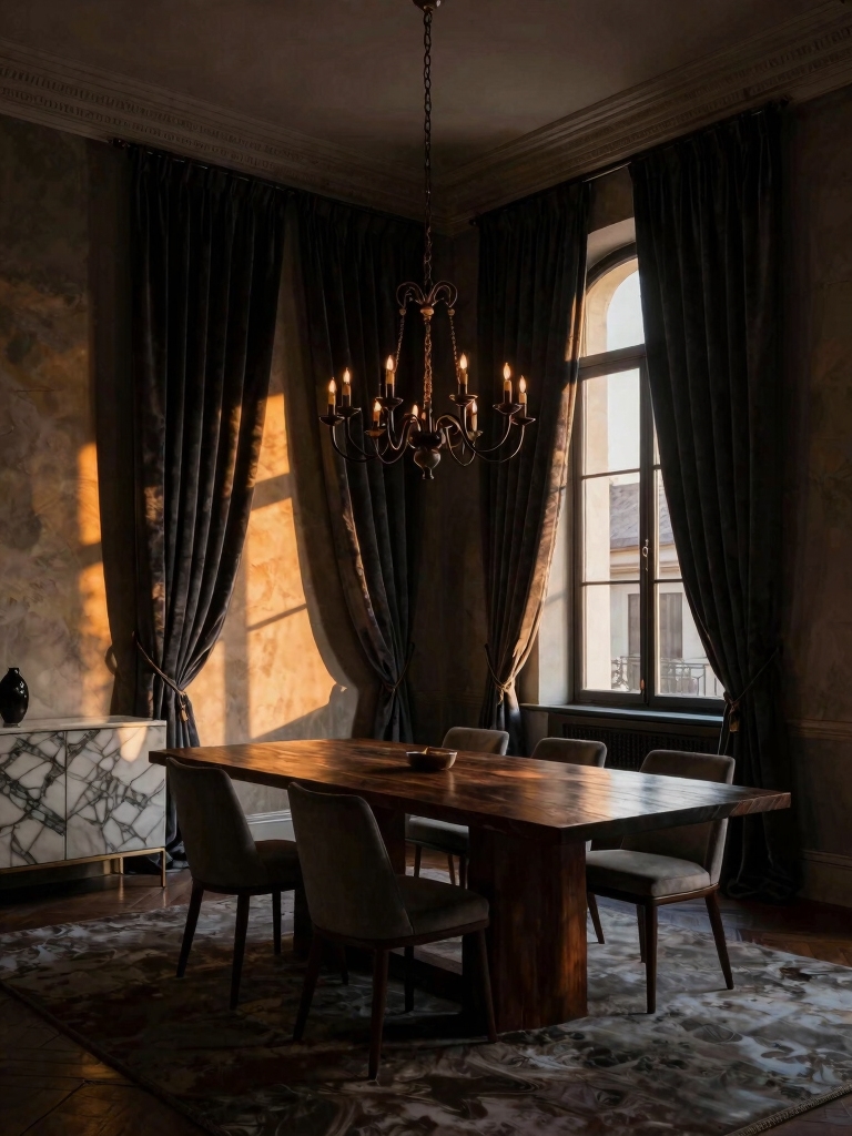 dramatic velvet light dimming curtains