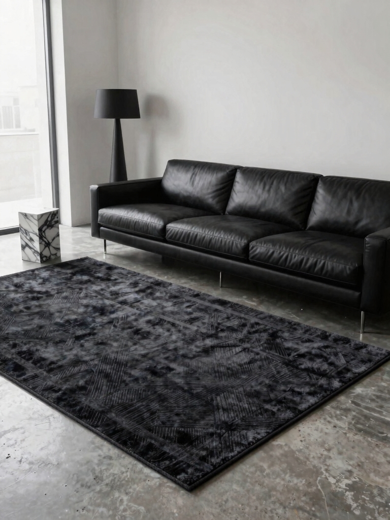 eclectic rugs for black couch