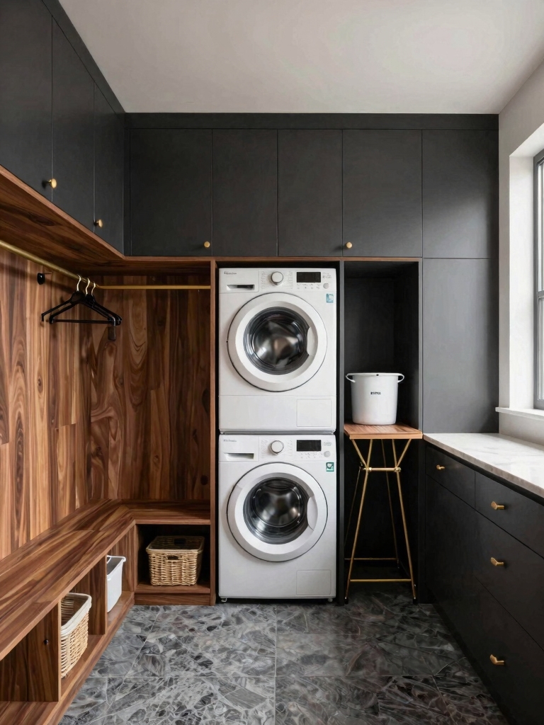 efficient mudroom laundry organization
