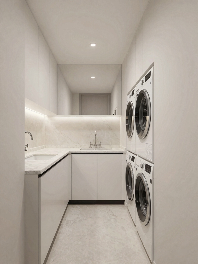 efficient narrow laundry design