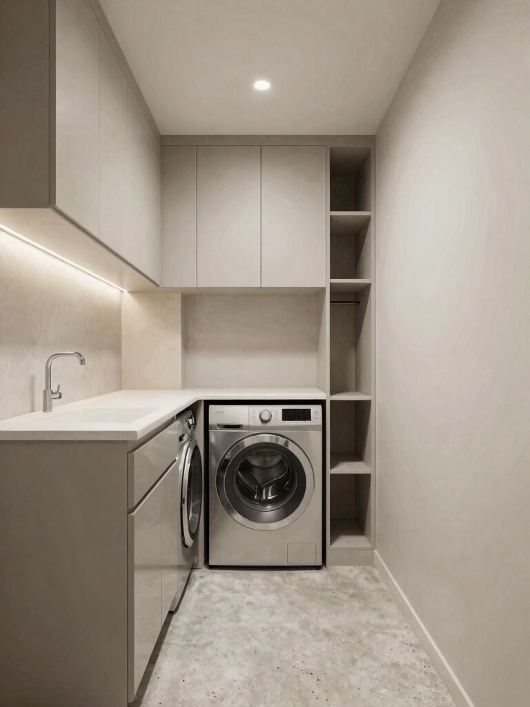 efficient narrow laundry design