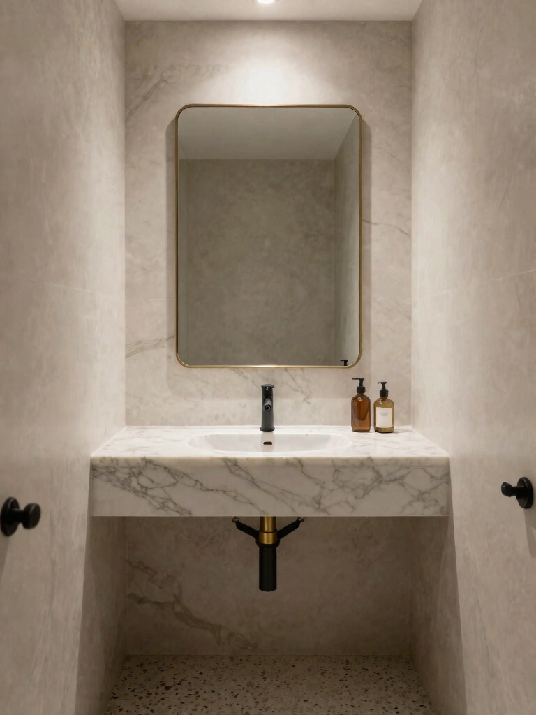 elegant durable powder room finishes