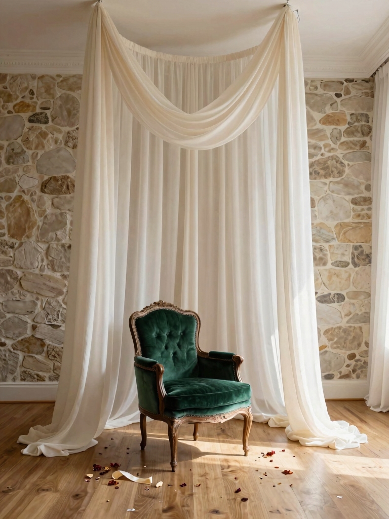 elegant fabric venue transformation