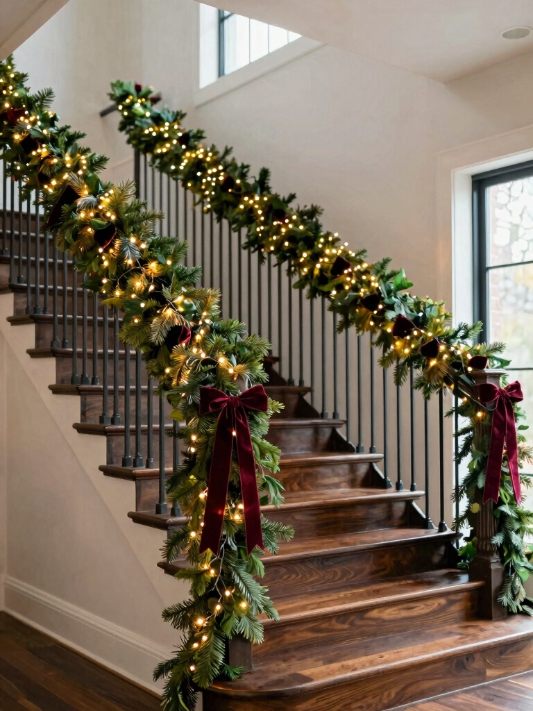 elegant garland and lights