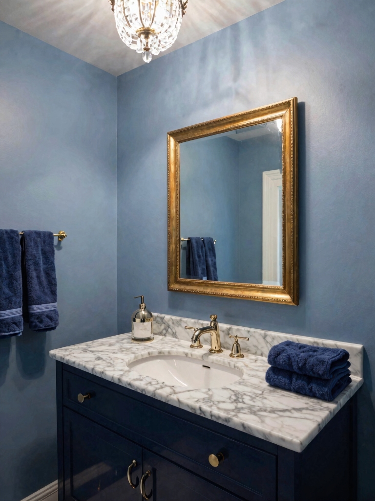 elegant navy blue accents